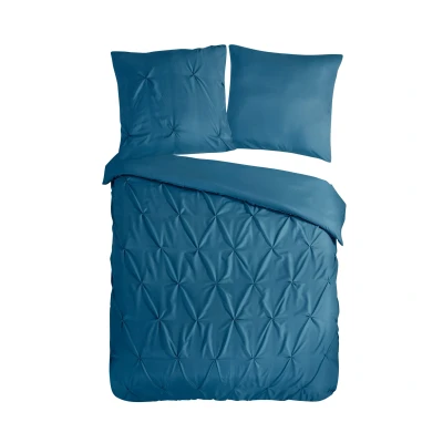 Afbeelding van Pure Dekbedovertrek &quot;luxe stiksel plooien&quot; Petrol (135x200 cm) Microfiber