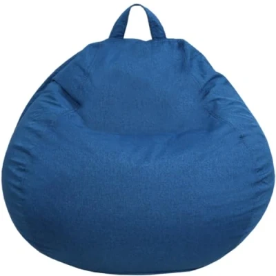 Afbeelding van Bananair zitzak in peervorm, 80 x 70 cm, zachte stof en comfortabele zitting, machinewasbaar, voor slaapkamer, jongeren, grote volwassenen, tieners (blauw)
