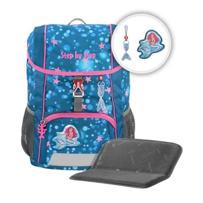 Afbeelding van Step by Kinderrugzakset met zitkussen, ergonomische mini toren afneembare borstriem, 13 liter, Mermaid Lola, Dagrugzak