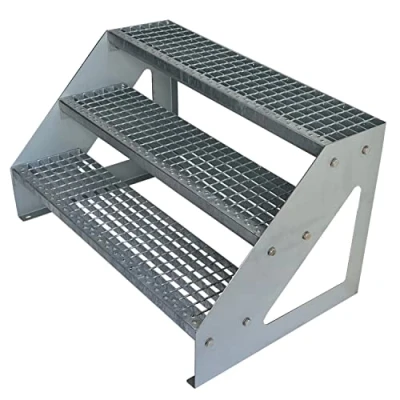 Afbeelding van Kaminbau Mierzwa Tuintrap van hoogwaardig verzinkt staal, 3 treden (breedte 80 cm) hoogte 57 cm, weerbestendig