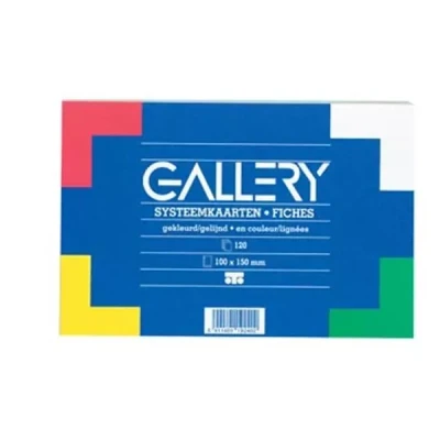Afbeelding van Gallery Gekleurde Systeemkaarten, Ft 10 X 15 Cm, Gelijnd, Pak Van 120 Stuks Systeemkaart