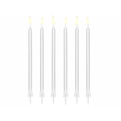 Afbeelding van Partydeco Verjaardagskaarsjes Wit (12 stuks)