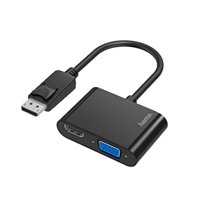 Image de Adaptateur . Vidéo, 2 en 1, f Displayport port vga et hdmi, ultra hd 4k, Hama