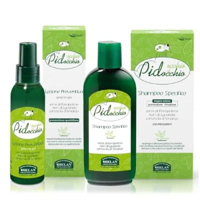 Afbeelding van Helan, Eye al Poux luizen en neten shampoo, sterk, 200 ml + preventieve luizenspray voor kinderen volwassenen, zonder gas, 100 ml, behandeling van met lavendelbloemen, gemaakt in