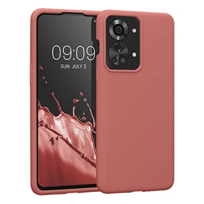 Afbeelding van kwmobile telefoonhoesje geschikt voor OnePlus Nord 2T 5G Hoesje met siliconen coating Smartphone case in winter roze