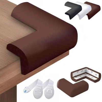 Afbeelding van HAPPY CHLEA® Tafelhoek voor baby&#039;s, veiligheidshoekbescherming kinderen, huisbescherming met Active Foam technologie, cadeau 2 veiligheid, kast kinderen