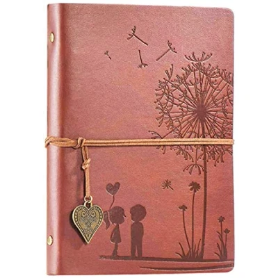 Afbeelding van reisdagboek, A5, notitieboek, schetsen, oplaadbaar, dagboek, leer, vintage, notitieblok, blanco dagboek (bruin)