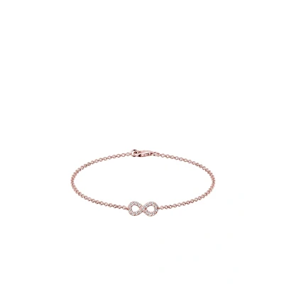Afbeelding van Elli Dames Armband infinity symbool met kristallen in 925 sterling zilver rosé verguld
