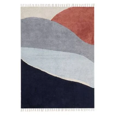 Afbeelding van Beliani XINALI Vloerkleed Meerkleurig/Blauw 140 x 200 cm Katoen