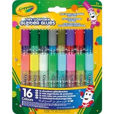 Image de Boîte 16 mini colles pailletées lavables Crayola