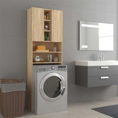 Image de vidaXL Meuble pour machine à laver Chêne sonoma 64x25,5x190 cm808416