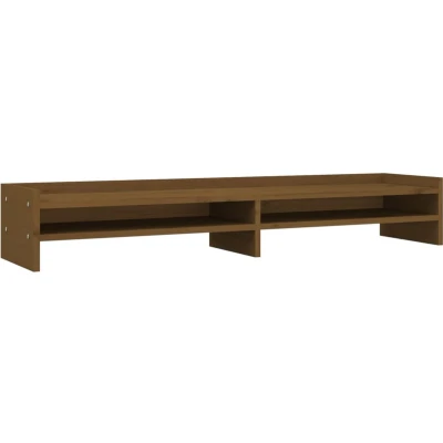 Afbeelding van Monitorstandaard 100x24x16 cm massief grenenhout honingbruin
