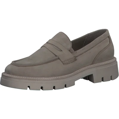 Afbeelding van MARCO TOZZI MT Leather sock and Lining Dames Slipper TAUPE NUBUCK Maat 38