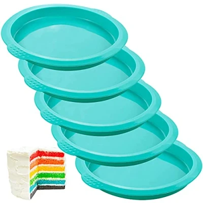Afbeelding van webake siliconen cakevorm set ronde gelaagde 5 stuks 15 cm bakvorm anti aanbaklaag bakvormen pan pizza schimmel