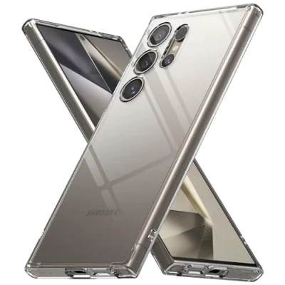 Afbeelding van Ringke beschermhoes compatibel met Samsung Galaxy S24 Ultra [Fusion] transparante harde polycarbonaat achterkant TPU zachte bumper schokbestendig voor
