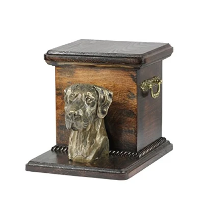 Afbeelding van Elegante urn hond voor hondenas met buste van een Deense Dog