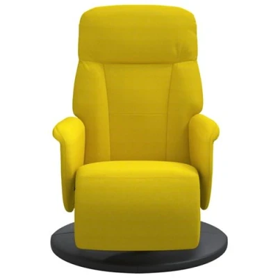 Afbeelding van Fauteuil met voetensteun verstelbaar fluweel geel