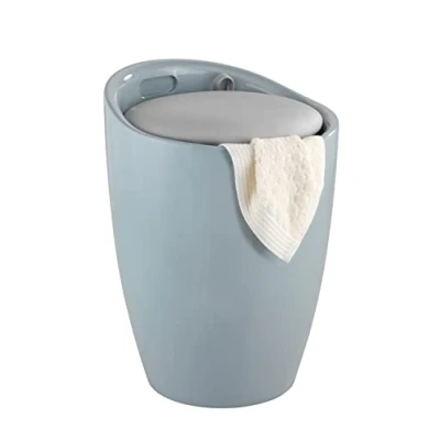 Afbeelding van Wenko Candy Kruk Met Opbergruimte Voor De Badkamer En Woonkamer, Grijs, 36cm