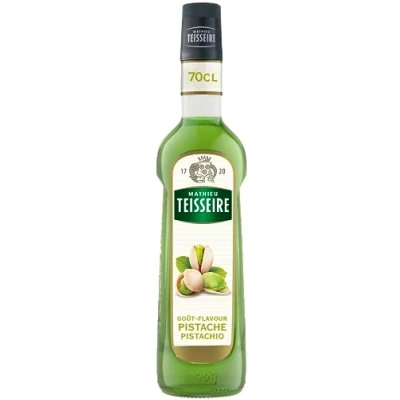 Afbeelding van Mathieu Teisseire Pistache siroop, voor warme dranken, koude koffie, chocolade, milkshakes, shakes, desserts, thee, cocktails met of zonder alcohol, fles van 70 cl