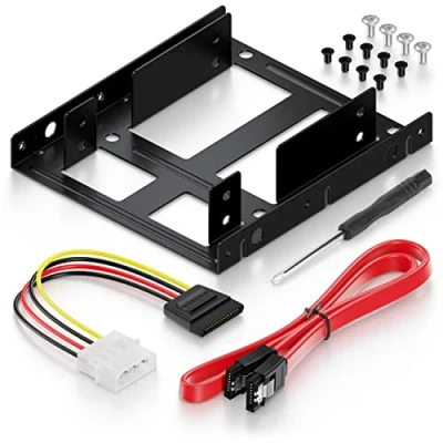 Afbeelding van deleyCON montageframe voor 2,5 inch tot 3,5 SSD harde schijf adapter (tot 2 x HDD of inch) afneembare framehouder
