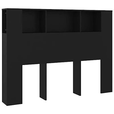 Afbeelding van vidaXL Hoofdbordkast, zwart, 140 x 18,5 104,5 cm