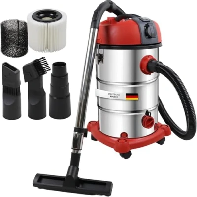 Afbeelding van STAHLMANN VAC3300 industriestofzuiger nat en droog; 30L tank, geïntegreerd stopcontact, krachtig 3300W, met zonder zak, blaasfunctie, machineaansluiting, professioneel apparaat, industriële stofzuiger