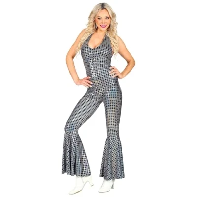 Afbeelding van Widmann Hippie Kostuum Flitsend In De Disco 70s Vrouw Zilver XS Carnavalskleding Verkleedkleding