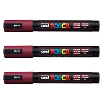 Afbeelding van Posca 3 stuks PC 5M Uni Ball markers (compleet assortiment van 35 kleuren beschikbaar) bordeaux