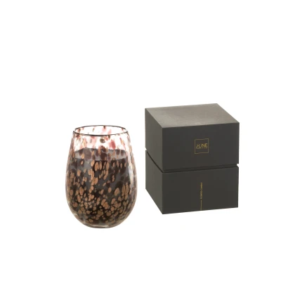 Afbeelding van J Line Geurkaars Mia zwart/mix glas large