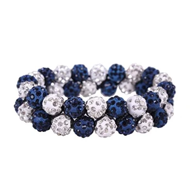 Afbeelding van Qhp Knotband Gloss Wit donkerblauw