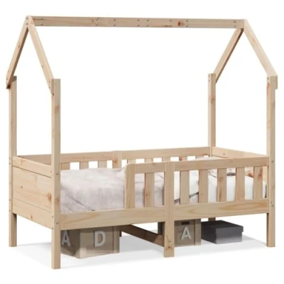 Image de vidaXL Cadre de lit d&#039;enfants forme maison sans matelas pin850713