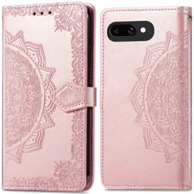 Afbeelding van imoshion Hoesje Geschikt voor Google Pixel 9a Mandala Bookcase Rosé Goud