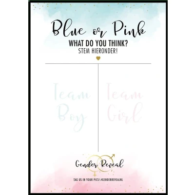 Afbeelding van Stemposter Unisex A3 Voor Gender Reveal en Babyshower
