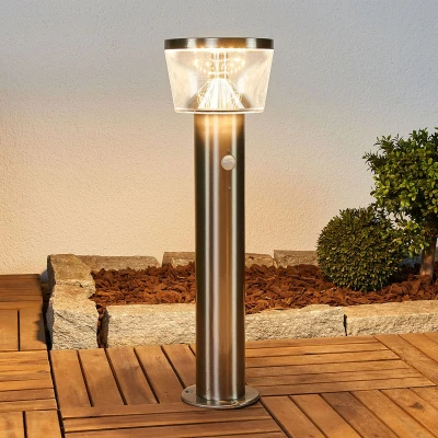 Afbeelding van Lindby Solar buitenverlichting 1licht roestvrij staal, polycarbonaat H: 54 cm helder Inclusief lichtbron