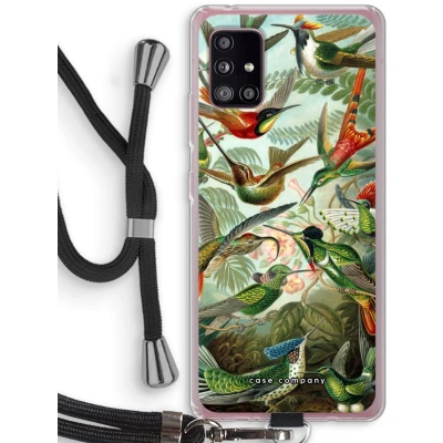 Afbeelding van Case Company® hoesje met Koord geschikt voor Samsung Galaxy A51 5G Haeckel Trochilidae Telefoonhoesje Zwart Bescherming aan alle Kanten en Over de Schermrand