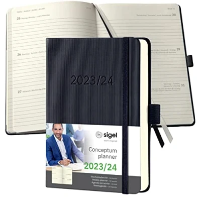 Afbeelding van Weekagenda Conceptum 23/24 18maands (NL/FR/EN/DU) zwart Hardcover
