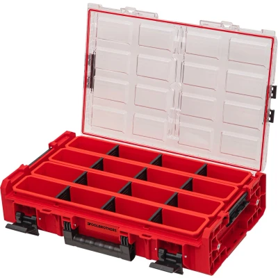 Afbeelding van Toolbrothers RHINO XXL organiser ULTRA hoogte XL boxen+ op maat stapelbaar 582 x 387 131 mm 13,5 l IP66 met 4 inlays en 12 vakverdelingen