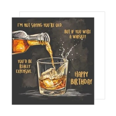 Afbeelding van Edition Seidel GQ187 SW024 Verjaardagskaart met envelop, wenskaart grappige spreuk, whisky, voor dames en heren
