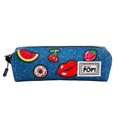Afbeelding van Oh My Pop! Pennendoos donkerblauw lapjes