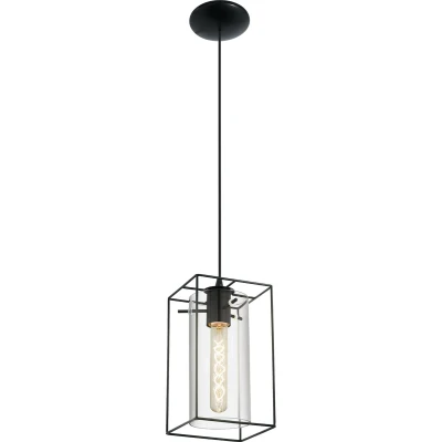Afbeelding van EGLO Loncino Hanglamp 1 Lichts Zwart Transparant