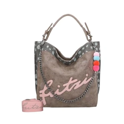Afbeelding van Fritzi aus Preußen Schoudertas Fritzi01 Limited Ranch Vintage Mix Hobo Old Wood Taupe