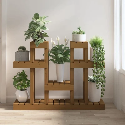 Afbeelding van Plantenstandaard 104,5x25x77,5cm massief grenenhout honingbruin