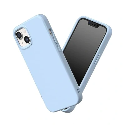 Afbeelding van RHINOSHIELD Hoesje compatibel met [iPhone 13/14] SolidSuit dunne hoes schokabsorberende technologie en premium matte afwerking ijsblauw