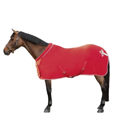 Afbeelding van HKM Fleecedeken Met Kraag Donkerrood 115/165