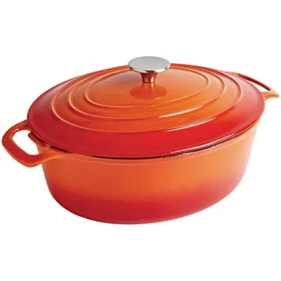 Afbeelding van Vogue ovale inductie braadpan oranje 5L