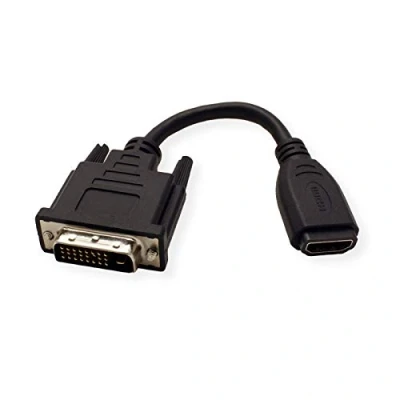 Afbeelding van Value 12.99.3116 DVI kabel / HDMI Adapterkabel D 24+1 polige stekker, A bus 0.15 m Zwart