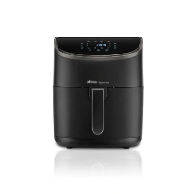 Afbeelding van Ufesa Sparrow Luchtfriteuse, 6 l, 8 programma&#039;s, 1700 W, digitaal, timer, temperatuur 80 C 200 C, BPA vrij en PFOA vrij, mand dienblad met antiaanbaklaag