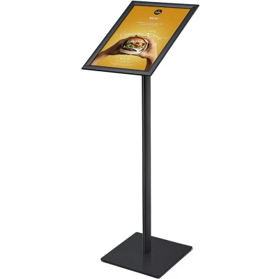 Afbeelding van Menustandaard Design Standaard A3 Rechte Hoeken 25 mm Zwart Syna MBA3G25C9005