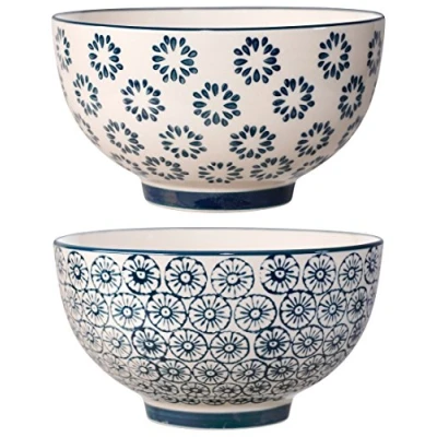 Afbeelding van Bloomingville Kristina keramische kommen, saffierblauw, 2 stuks