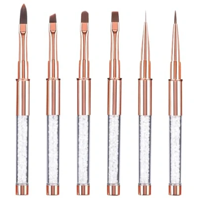 Afbeelding van Kiperline Nail Art gelpenseel, 6 delig, professioneel, met dop, kwast voor semi permanente nagellak, U V, constructiekit professionele beginners